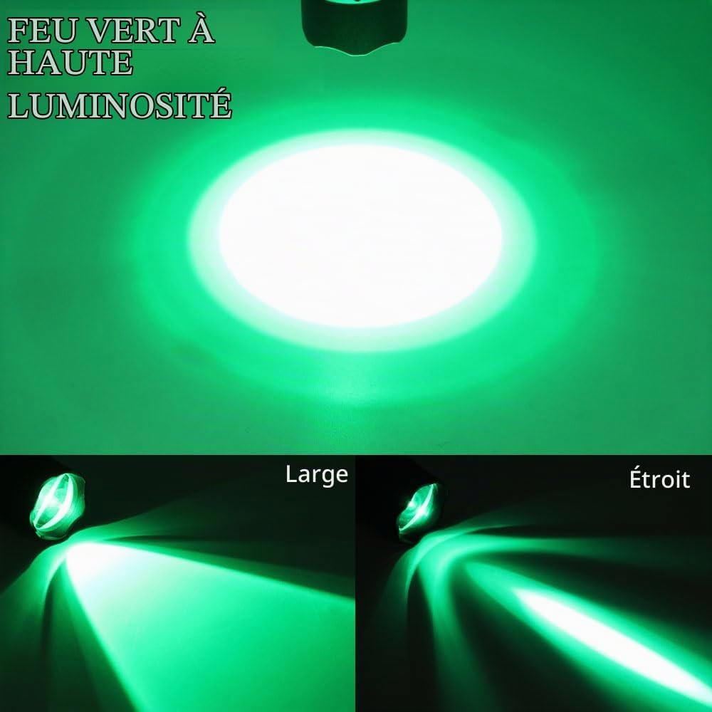 Detalle de DARKBEAM 501B-S Greenlight oplaadbare led-zaklamp, 500 lumen