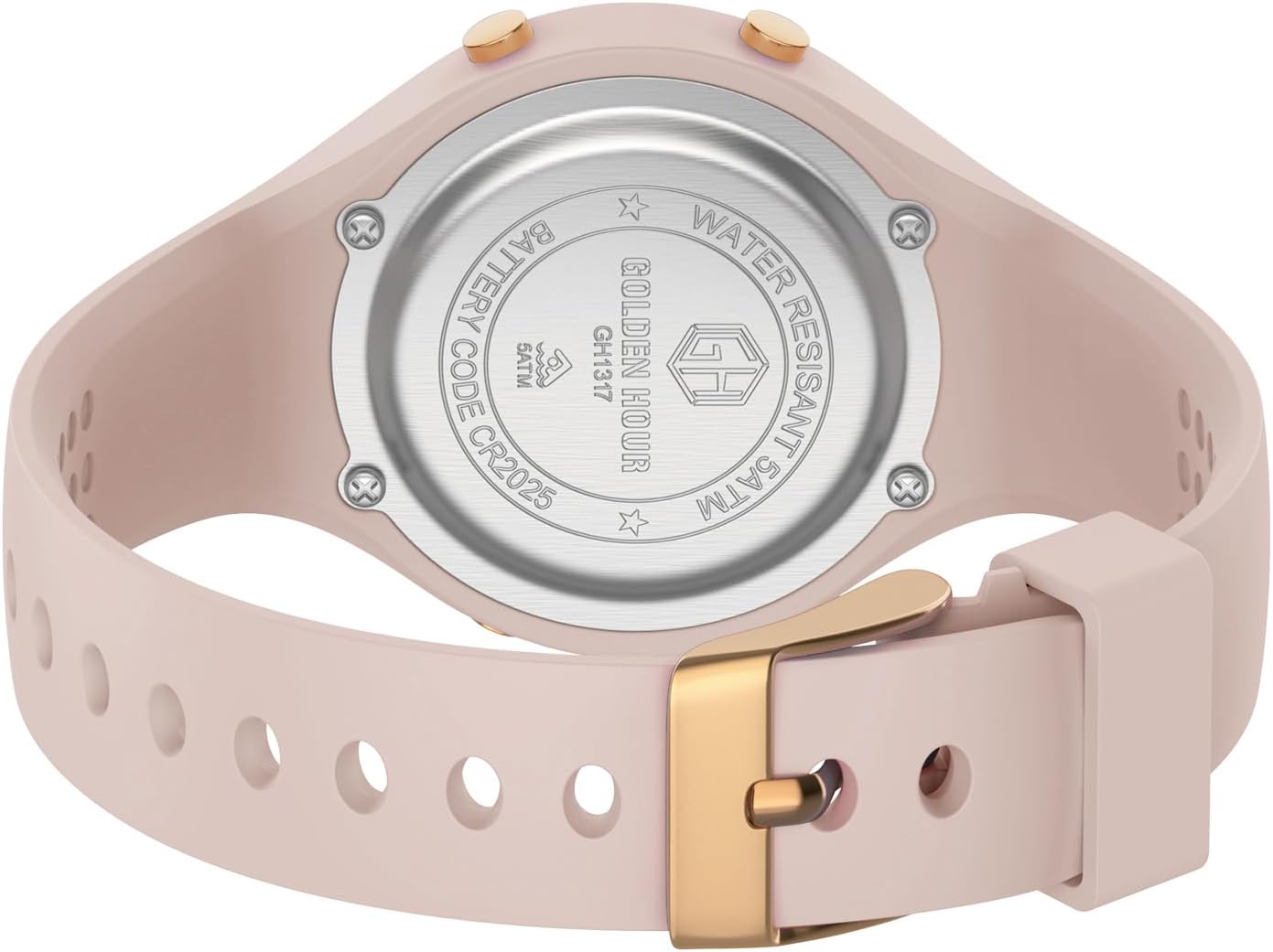 Thumbnail 1 de Golden Hour orologio digitale da donna cronografo sportivo impermeabile 5 ATM con cinturino in silicone