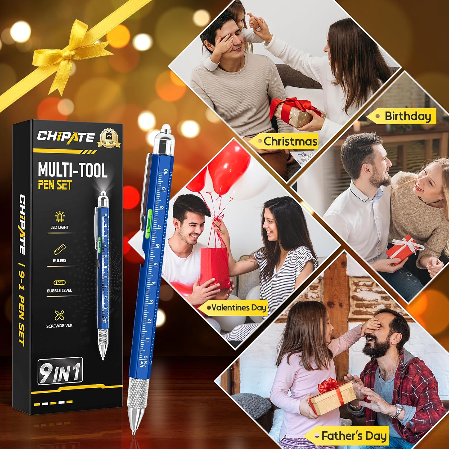 Thumbnail 1 de Chipate 9-in-1 Multi Tool Pen — a practical gift for him