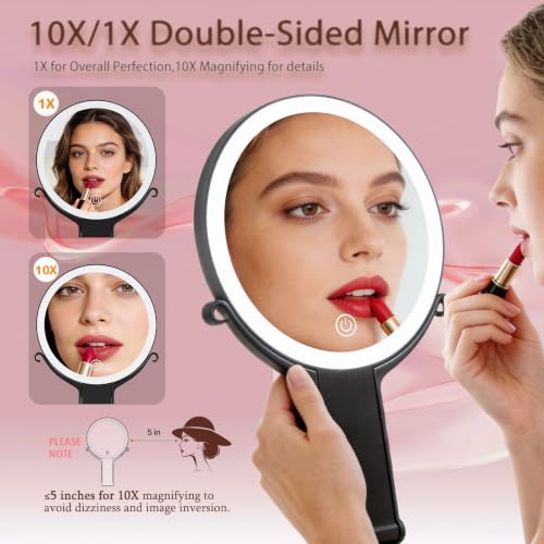 Detalle 2 de Junyaoxuan Double-Sided Magnifying Mirror 10x