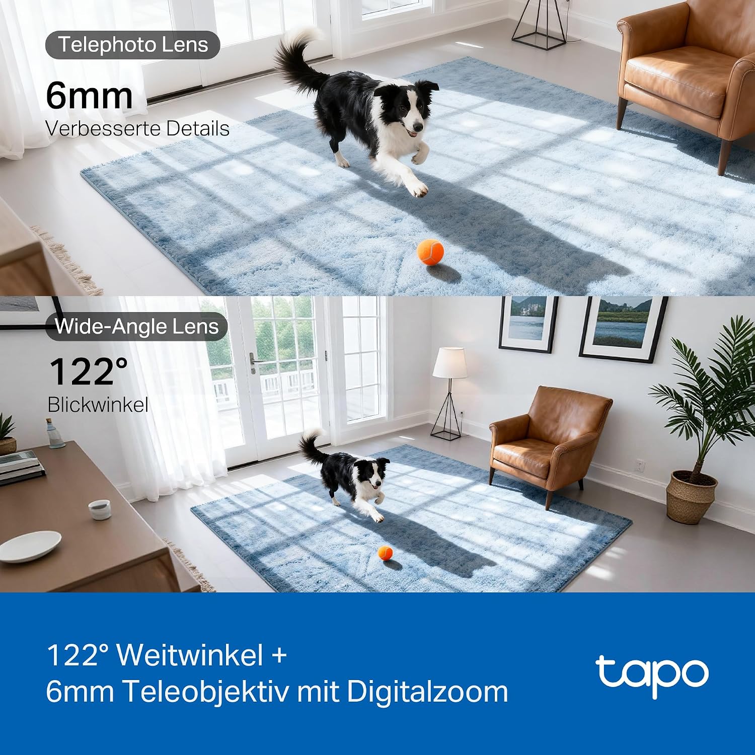 Detalle de Tapo C245D Dual Kamera Überwachung Innen – 2K Sicht mit Dual-Ansicht