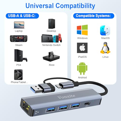 Thumbnail 6 de Vonxite Adaptador USB-C Ethernet 1000Mbps 📡