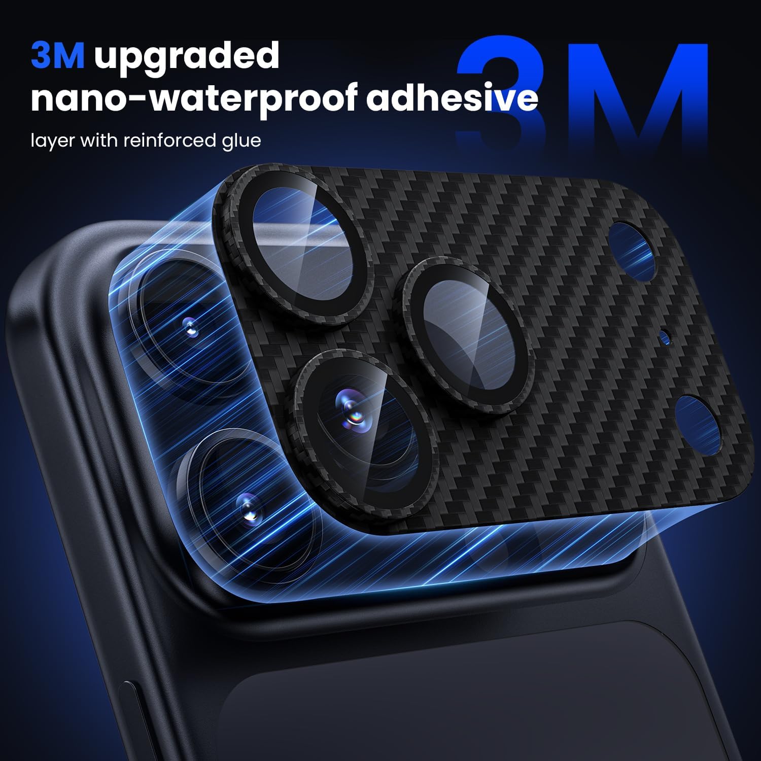 Detalle de WSKEN for iPhone 17 Pro Max Camera Lens Protector with Military-Grade Shatterproof Protection