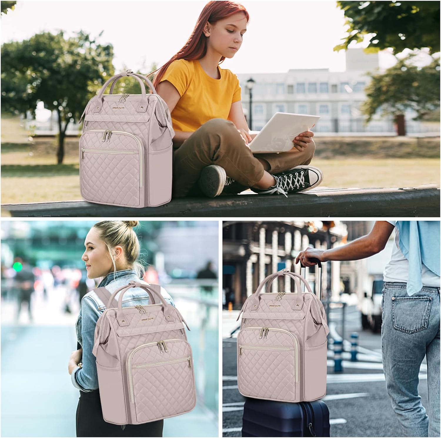 Thumbnail 5 de EMPSIGN Laptop Rucksack Damen 17.3 Zoll – Wasserfest, Rosa