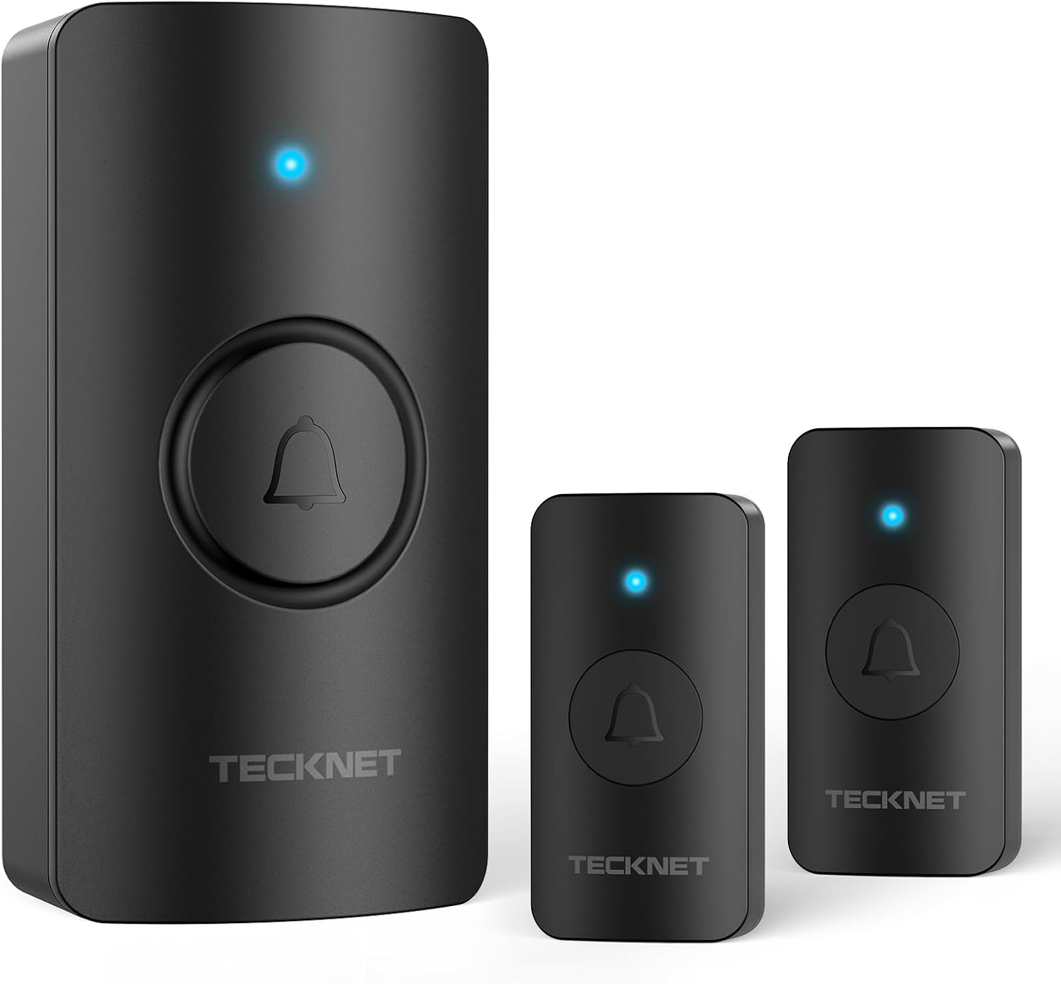 TECKNET Sonnette sans Fil Extérieure IP65 – 2 émetteurs + 1 récepteur à piles, portée 400 m