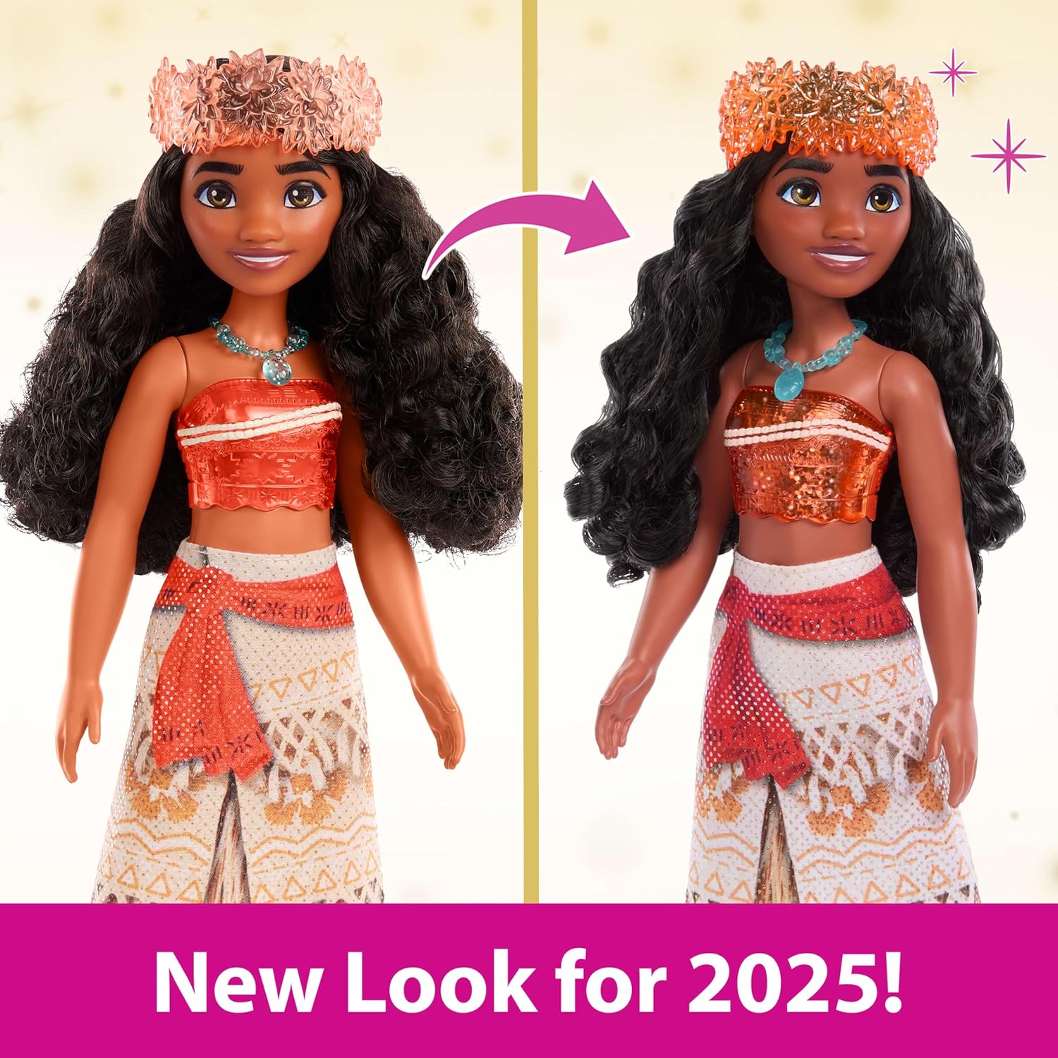 Thumbnail 2 de Mattel Disney Princess Moana posable fashion doll (HLW05) with sparkling outfit & accessories