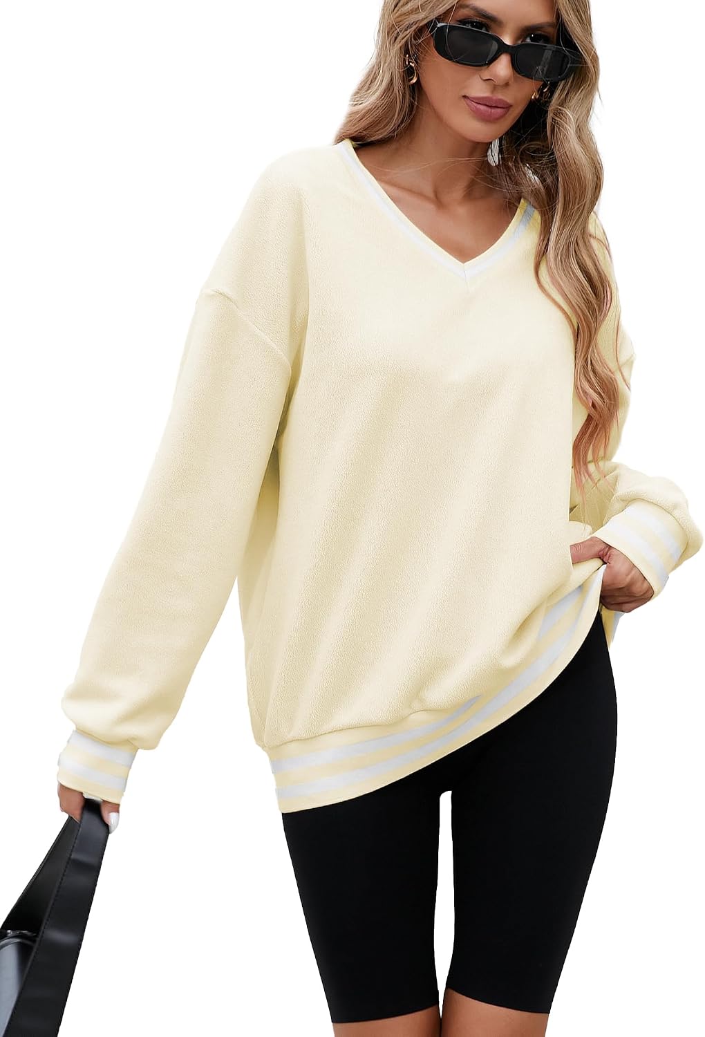 Thumbnail 3 de Famulily Warm Fleece V‑Neck Oversized Sweatshirt