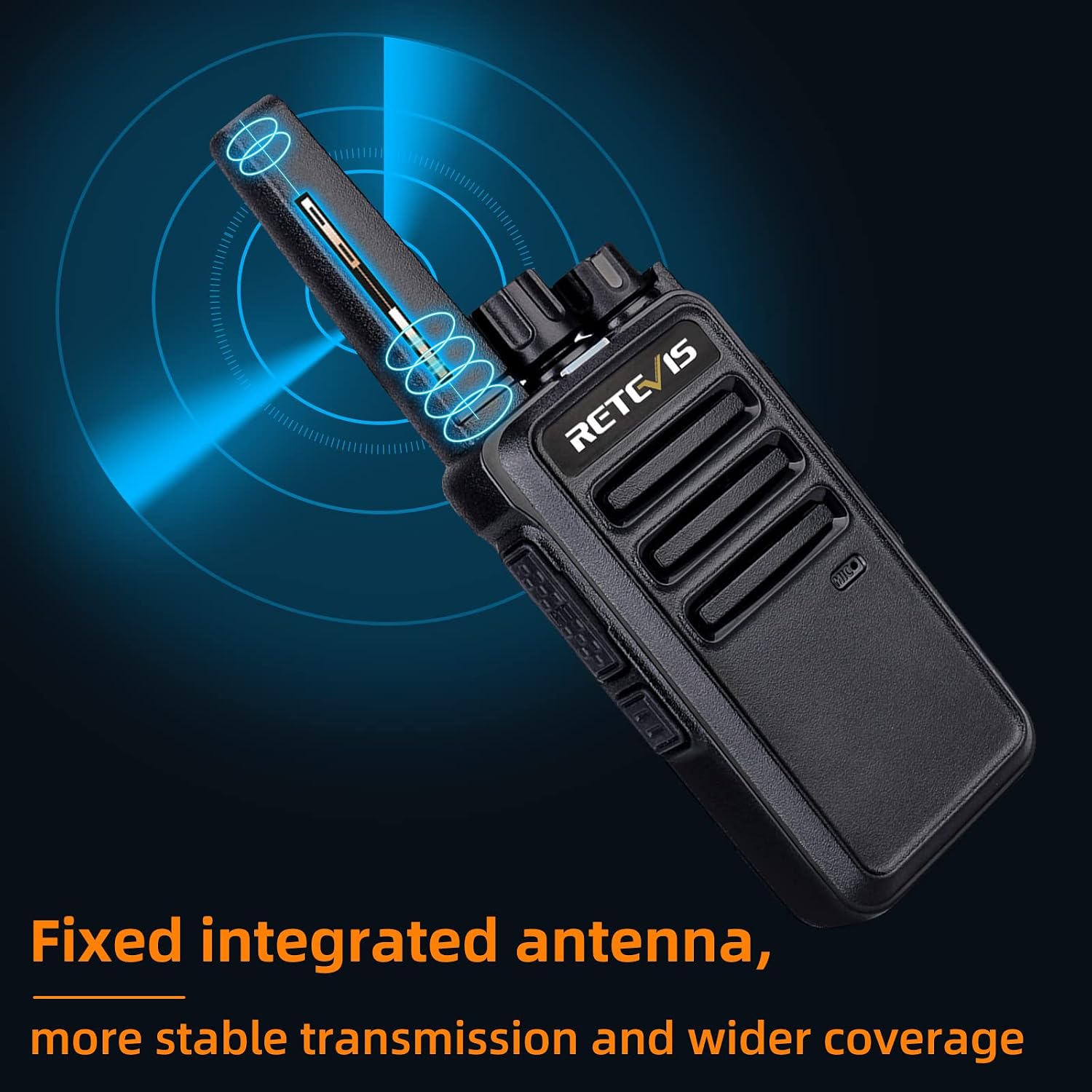 Detalle de Retevis RT68 Two-Way Radios with Earpiece (6 Pack) – Heavy-Duty, Long-Range, USB Charging Base