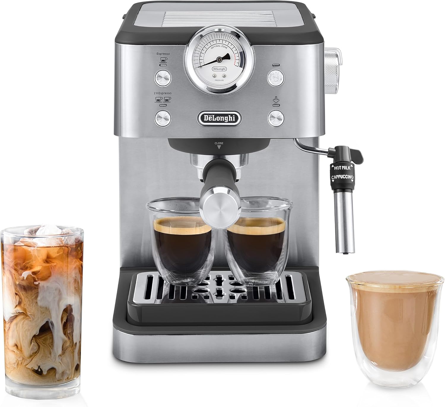 De’Longhi Classic Espresso Machine with Milk Frother: Consistent Thoroughness in a Compact Stainless Steel Kit