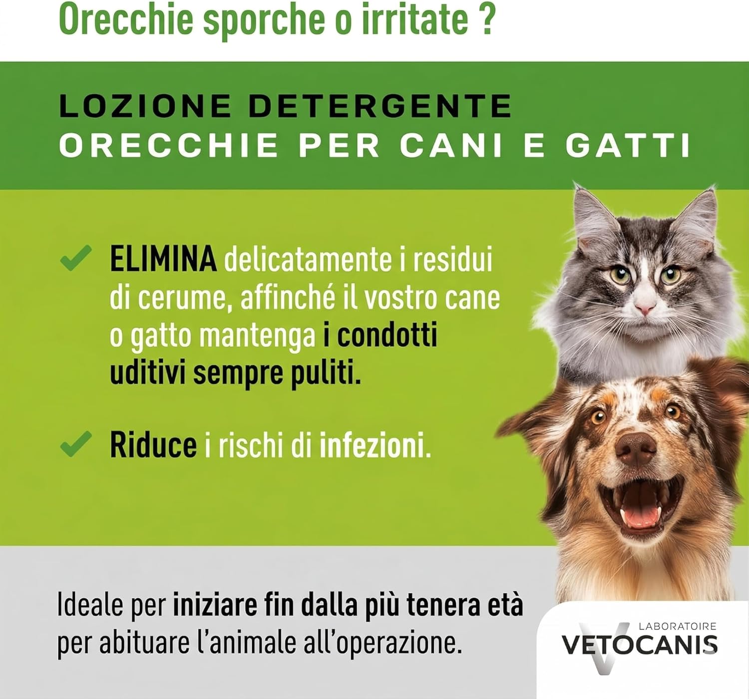 Detalle de Vetocanis Lozione pulizia orecchie cane e gatto 60 ml – delicate, efficace e adatta a tutte le taglie
