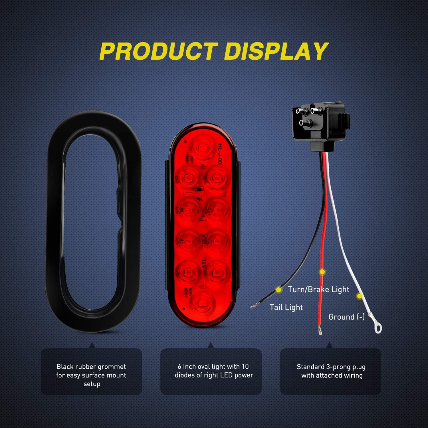 Thumbnail 2 de Nilight TL-01 6" Oval LED Tail Light