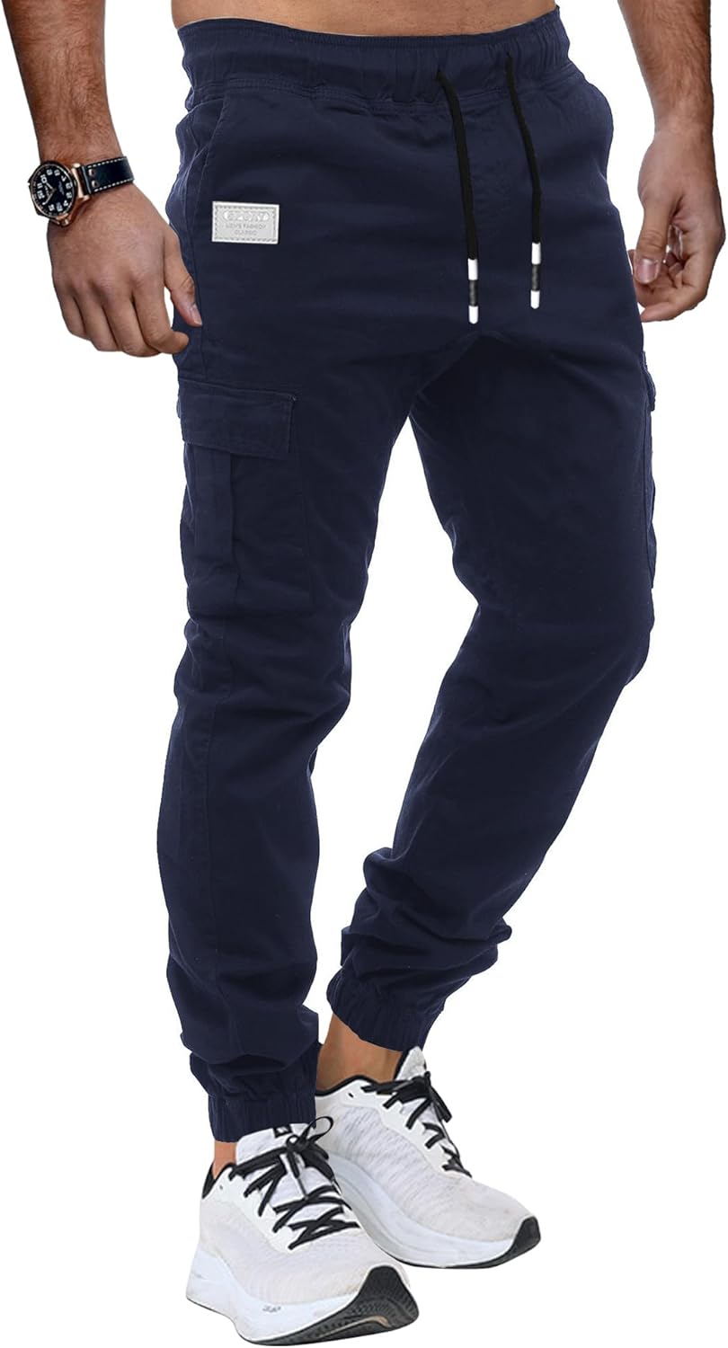 Thumbnail 2 de LIUPMWE Pantalon chino cargo en coton 100% à cordon de serrage pour homme