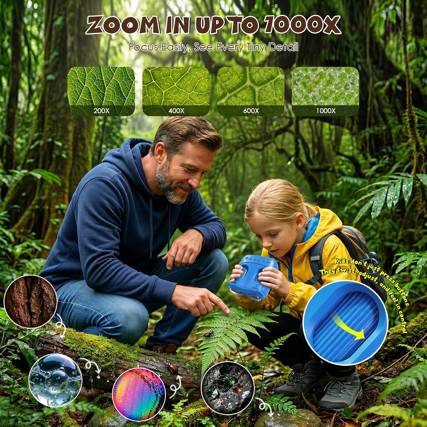Detalle de ARNSSIEN 2 in 1 Microscopio Bambini e Telescopio: esplora micro e macro in un kit STEM per bambini