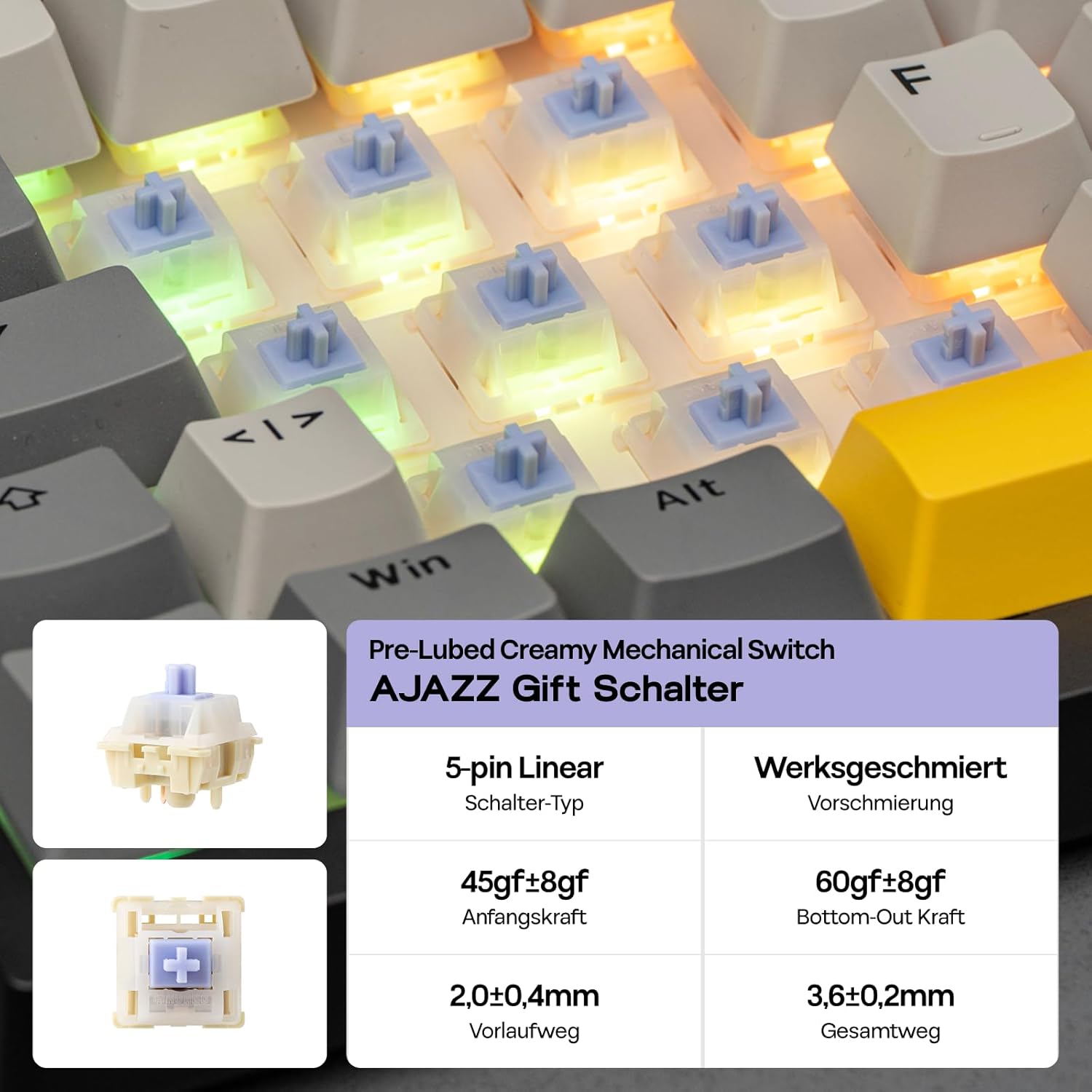 Thumbnail 5 de EPOMAKER Ajazz AK820 Pro ISO-DE: 75% Gaming-Tastatur mit TFT-Display, QWERTZ und Qamistik (BT/2,4 GHz/Kabel)