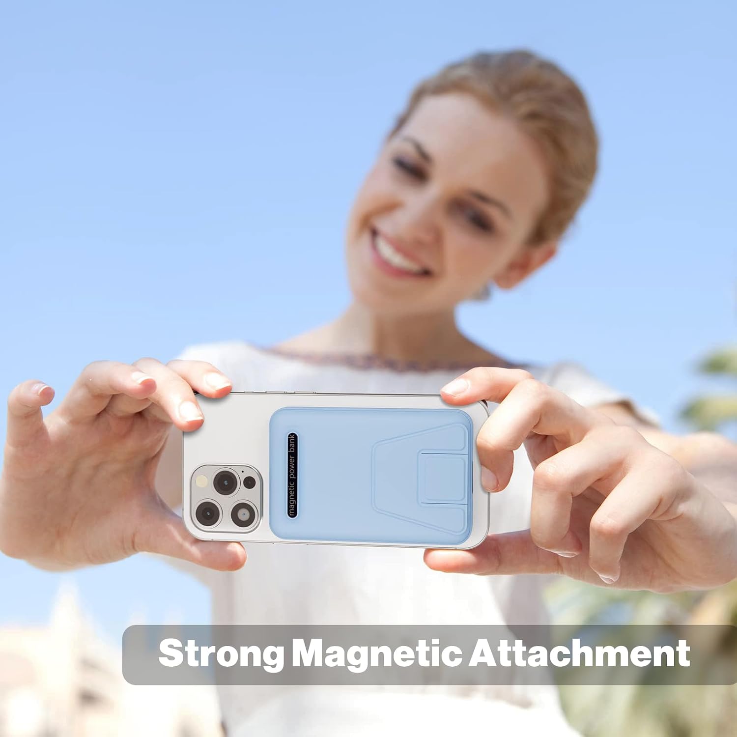 Detalle de AOGUERBE Mag-safe 10,000mAh Magnetic Power Bank (22.5W) with LED Display