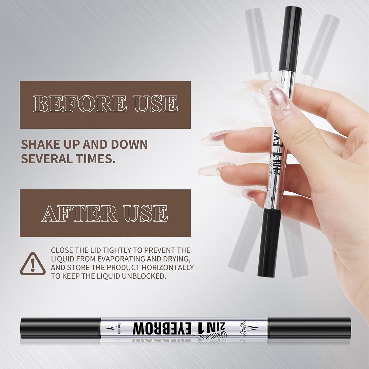 Thumbnail 6 de Crayon à sourcils liquide 2 en 1 – Stylo double pointe brun foncé
