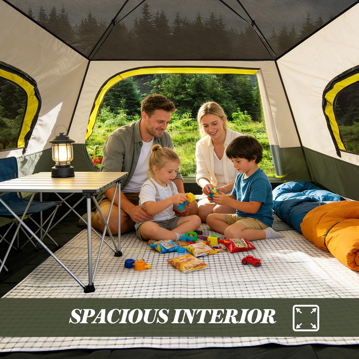 Thumbnail 3 de Mimajor 4-Person Instant Pop Up Camping Tent with Rainfly and Welcome Mat