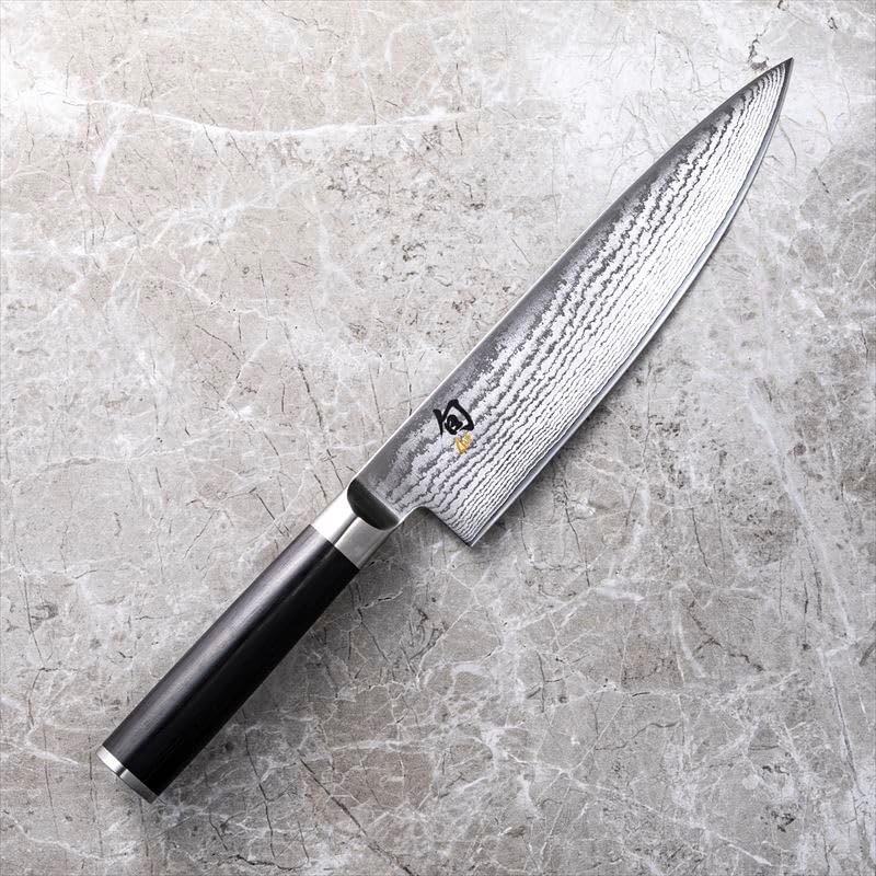 Detalle de Shun DM0706 nóż szefa kuchni 20 cm, stal damasceńska, rękojeść Pakkawood