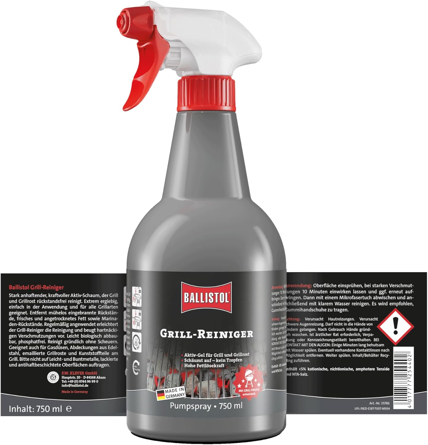 Thumbnail 1 de Ballistol 25440 Grill-Reiniger Aktiv-Schaum Spray (750 ml) für Rost, Gasdüsen & Edelstahl