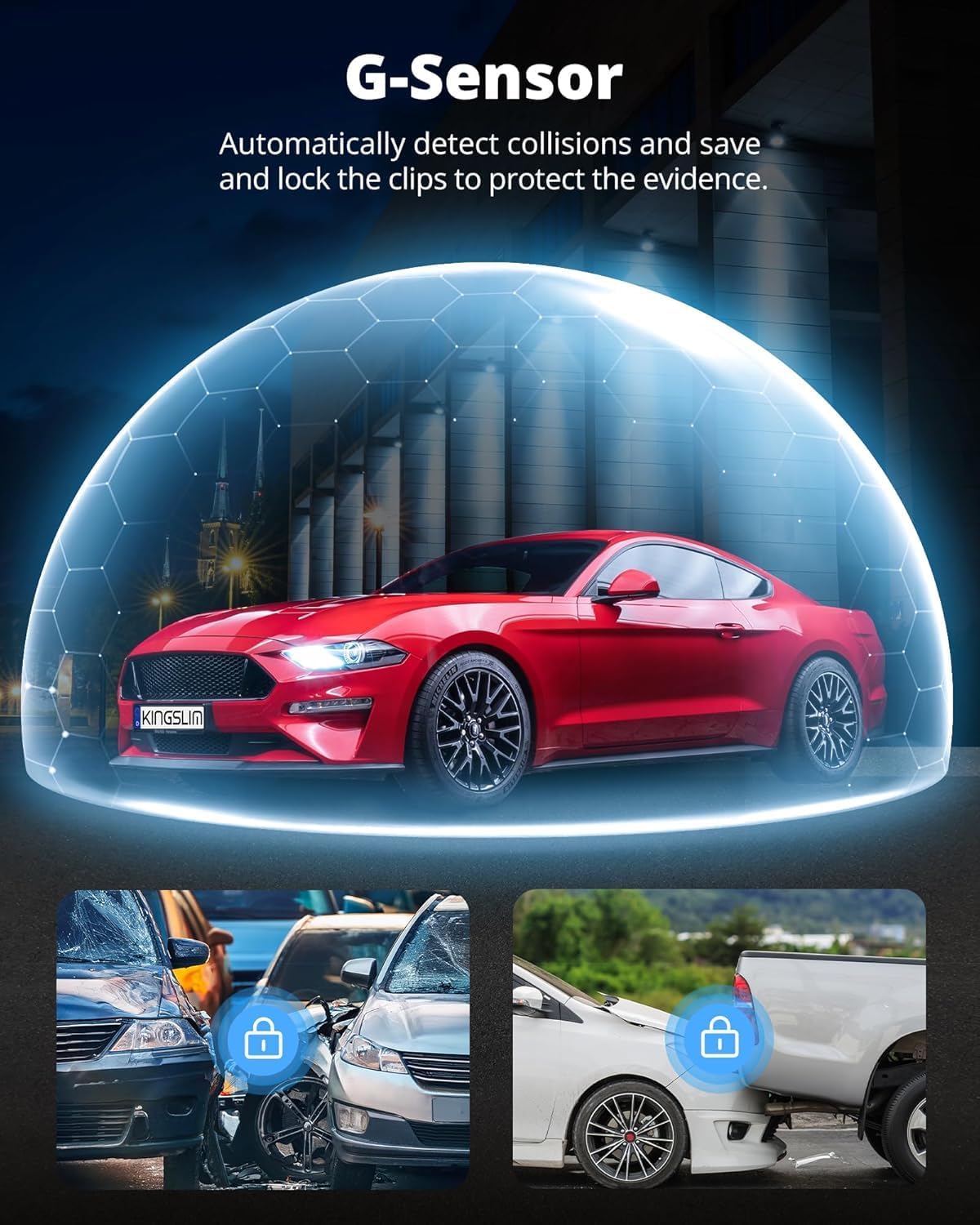 Detalle 1 de Kingslim 3-Channel Dash Cam O3PRO
