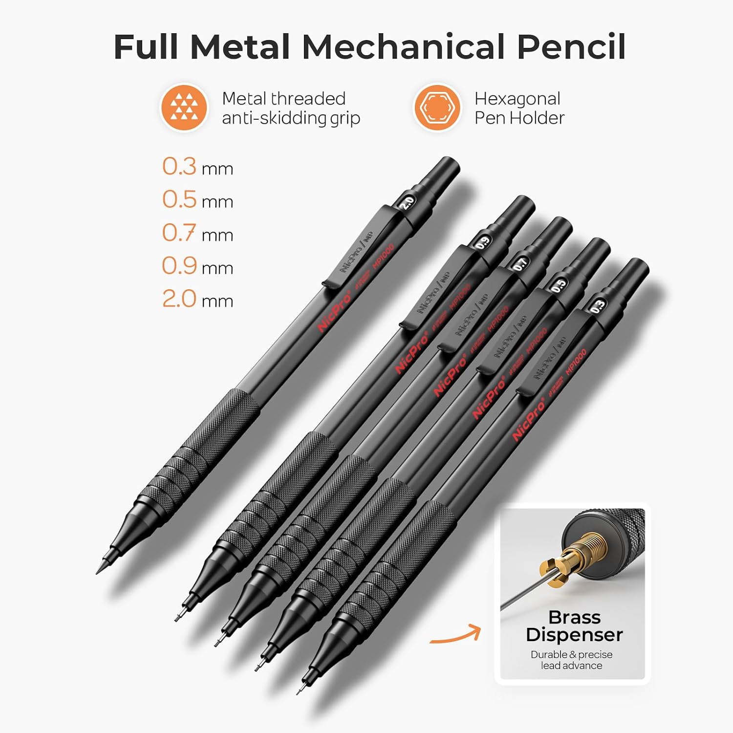 Detalle 2 de Nicpro Matite Meccaniche set 9 tubi 2 mm ✏