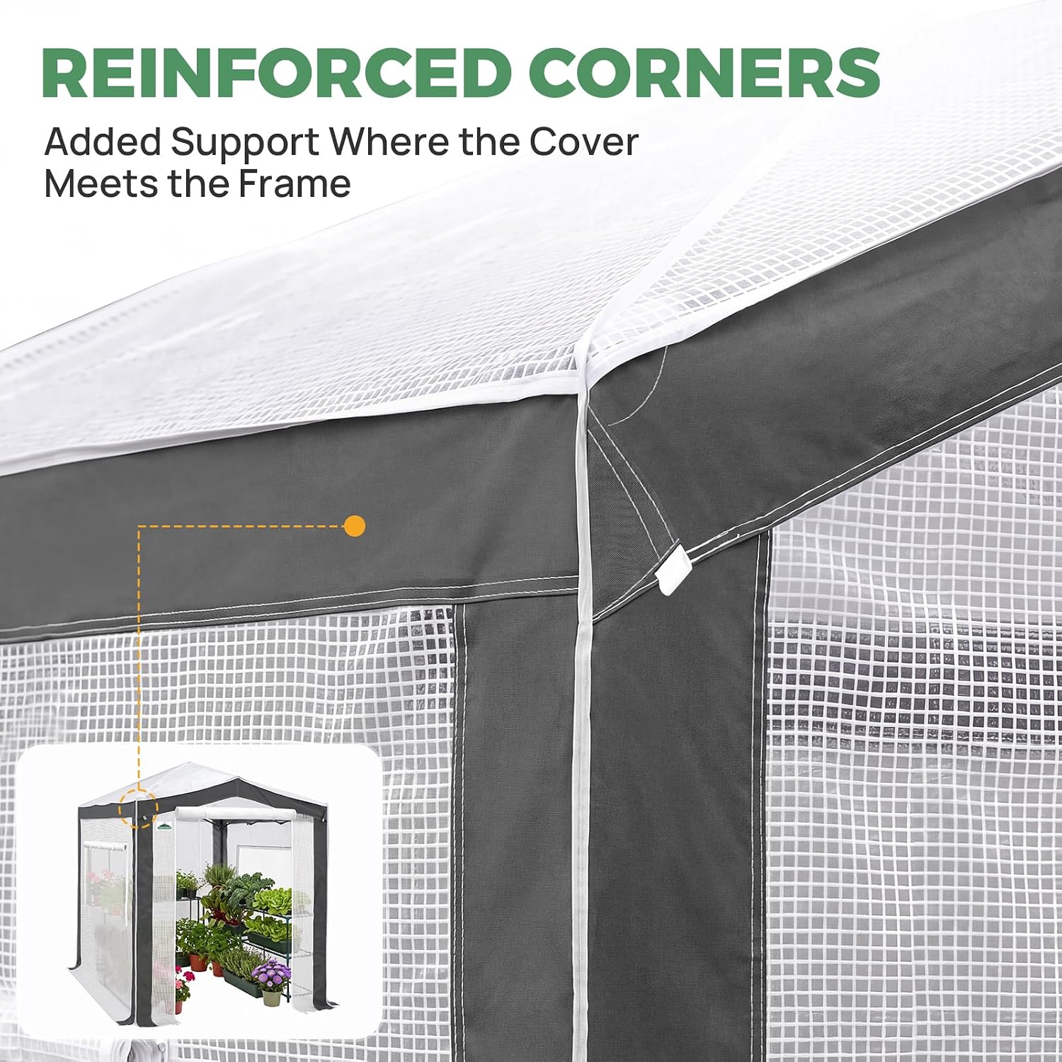 Thumbnail 1 de EAGLE PEAK Pop Up Greenhouse 8x6 with PeakPush Center Lock and Mesh Windows