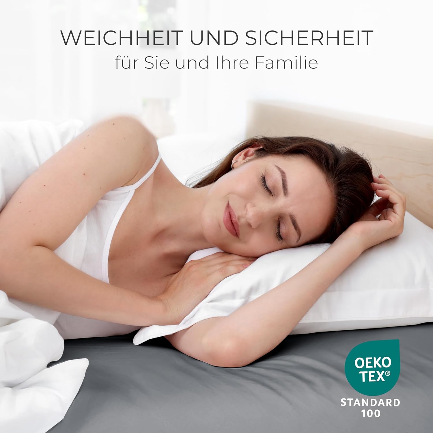 Thumbnail 6 de Dreamzie Premium Spannbettlaken 180×200 bis 200×200 Dunkelgrau – aus 100% Jersey Bio-Baumwolle