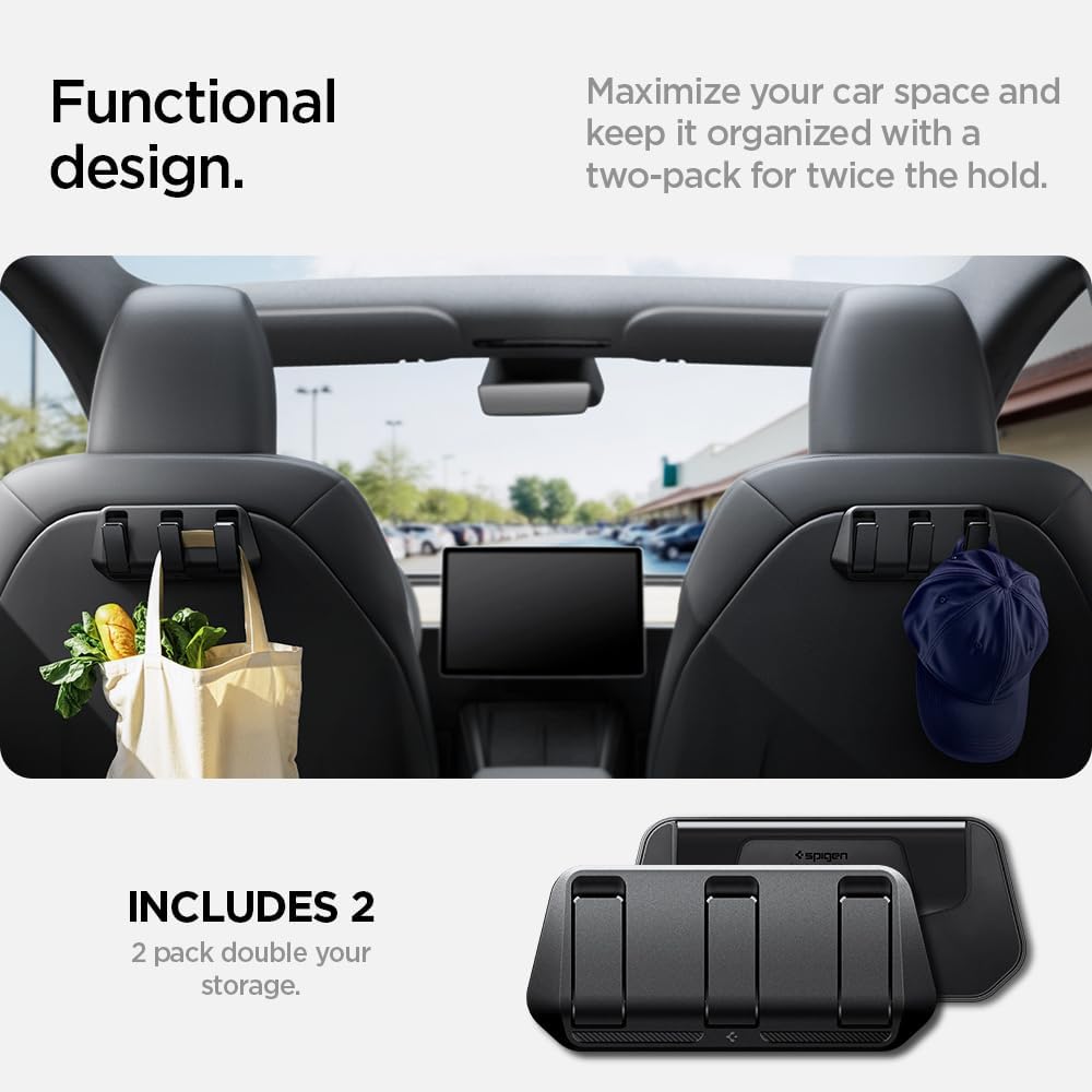 Thumbnail 4 de Spigen Tesla Model Y & 3 ganci seggiolino 2 pezzi