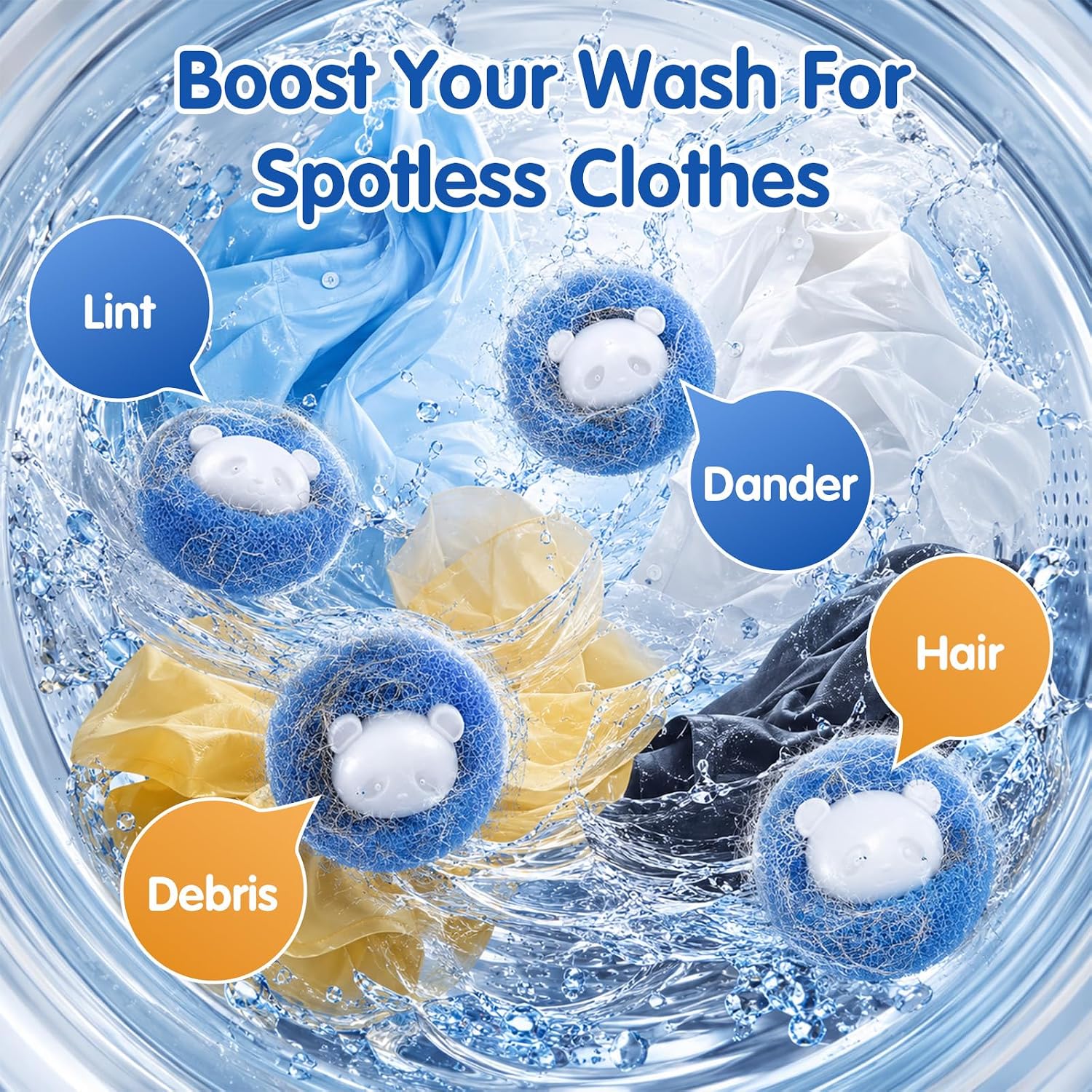 Detalle de KfzBenl Pet Hair Remover Washing Machine, 10PCS — Gentle, Reusable Lint Catcher for Laundry