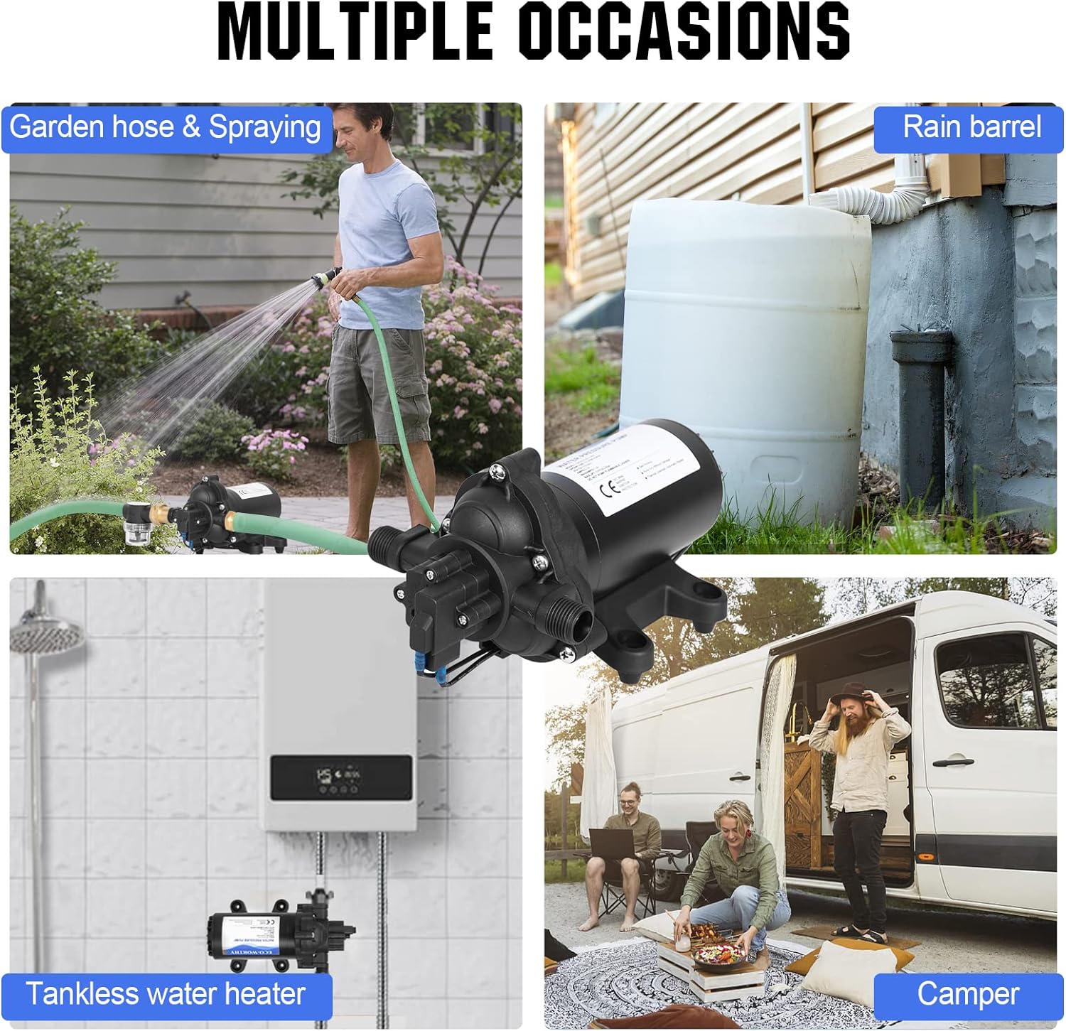 Thumbnail 6 de ECO-WORTHY 33-Series Industrial Diaphragm Water Pressure Pump (110V AC, 4.0GPM, 50PSI) for RV, Marine & Irrigation