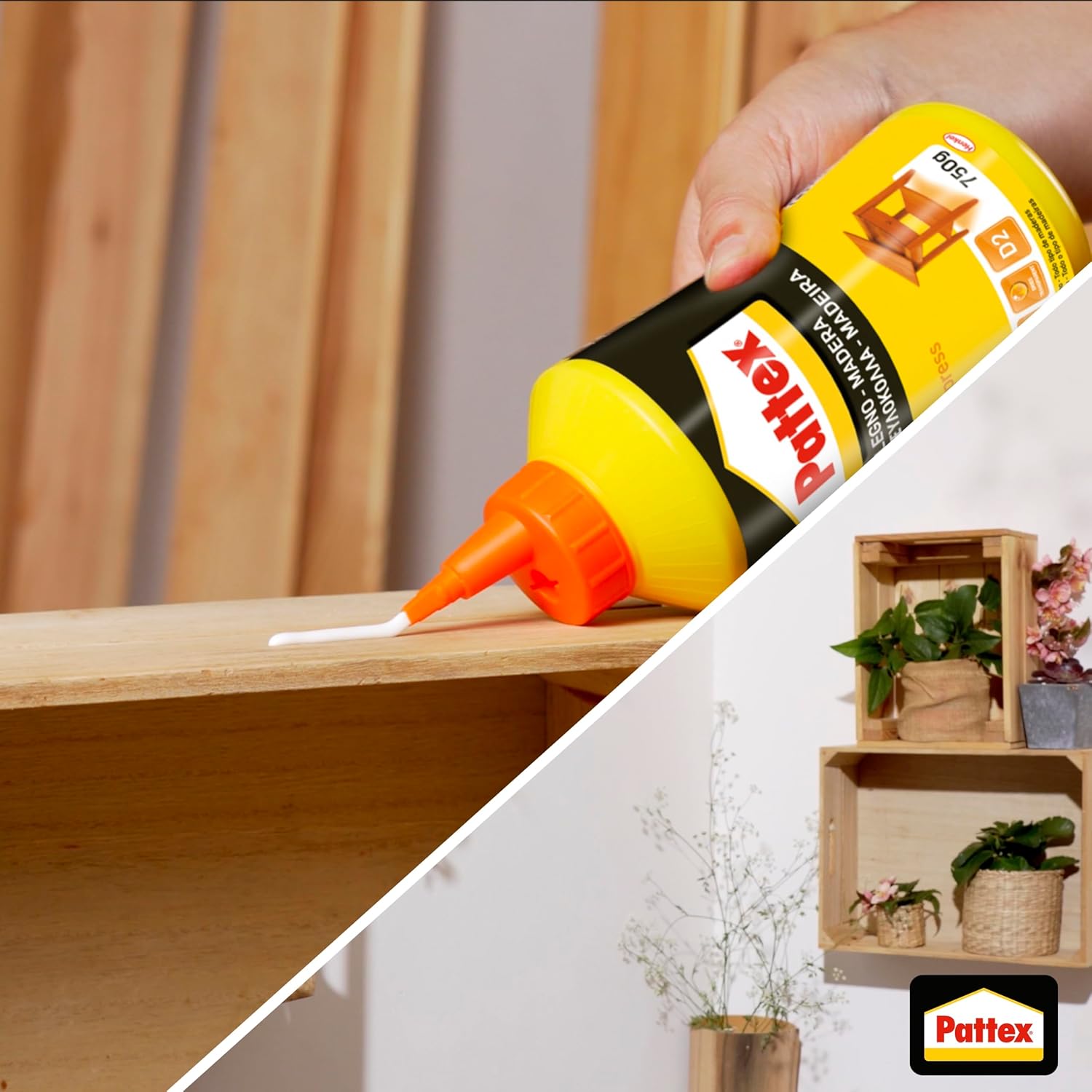 Detalle 2 de Pattex Cola Madera Express 750g 🪑 - Adhesivo Rápido