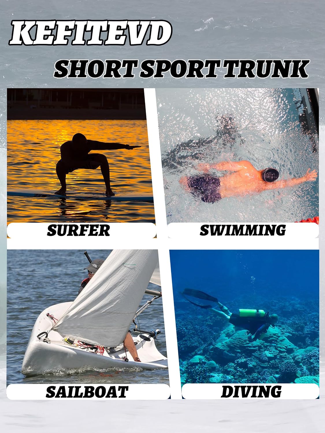 Thumbnail 6 de KEFITEVD YK016 quick dry swim shorts