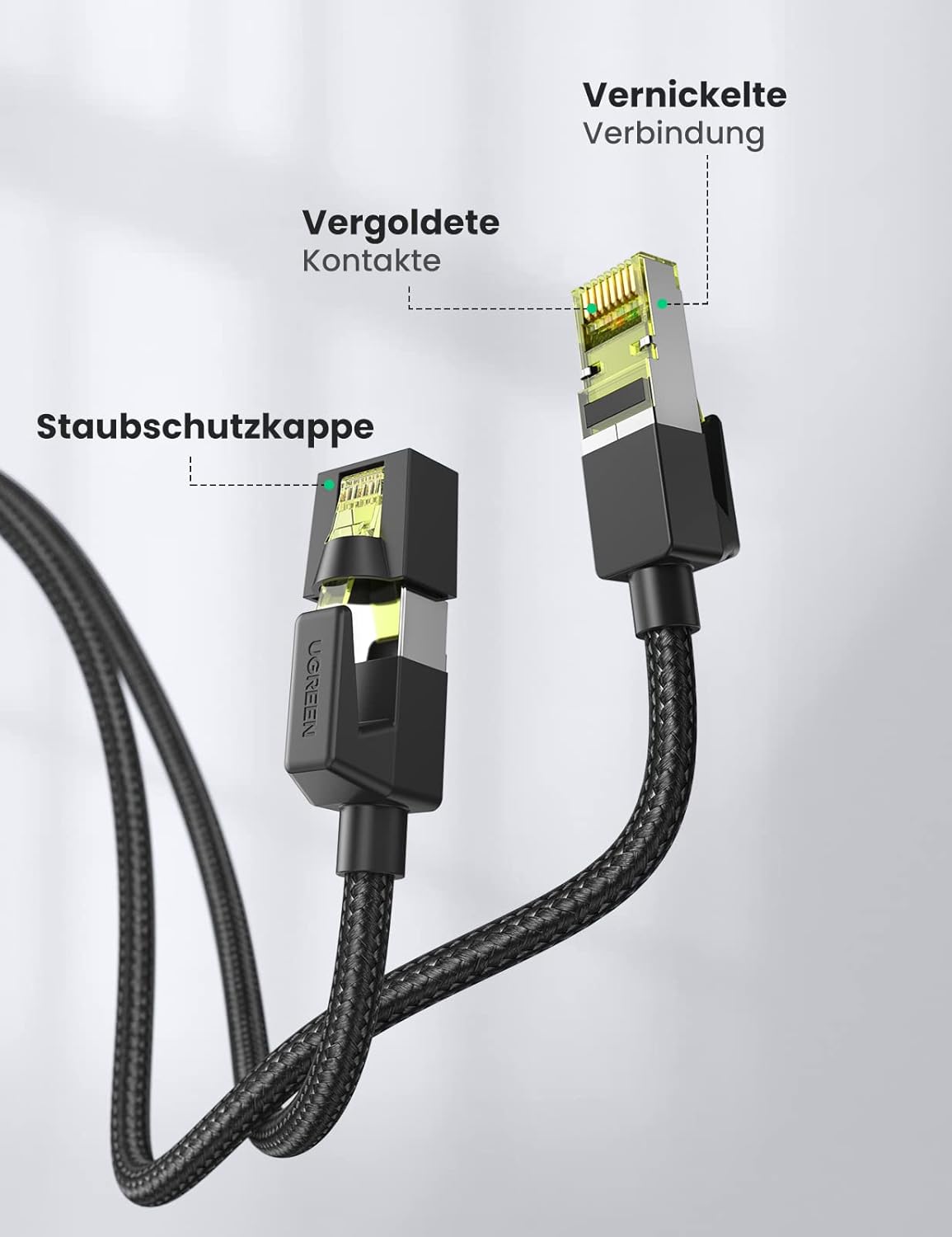 Thumbnail 4 de UGREEN CAT 7 LAN-Kabel (RJ45) mit bis zu 10.000 Mbit/s, 600 MHz, F/FTP – für PS5/PS4, Switch, Router & mehr (10 m)