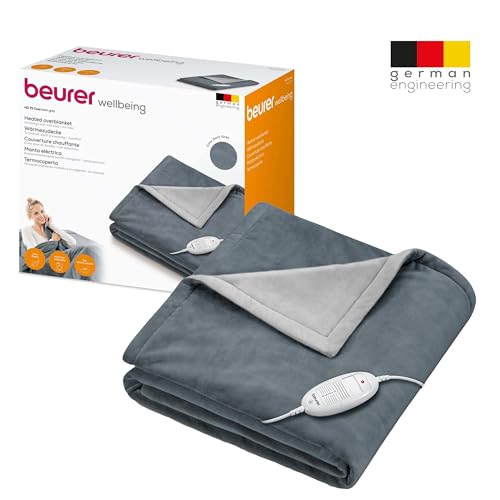 Thumbnail 7 de Beurer HD 75 Cozy – Couverture chauffante effet fourrure, 6 niveaux, gris foncé