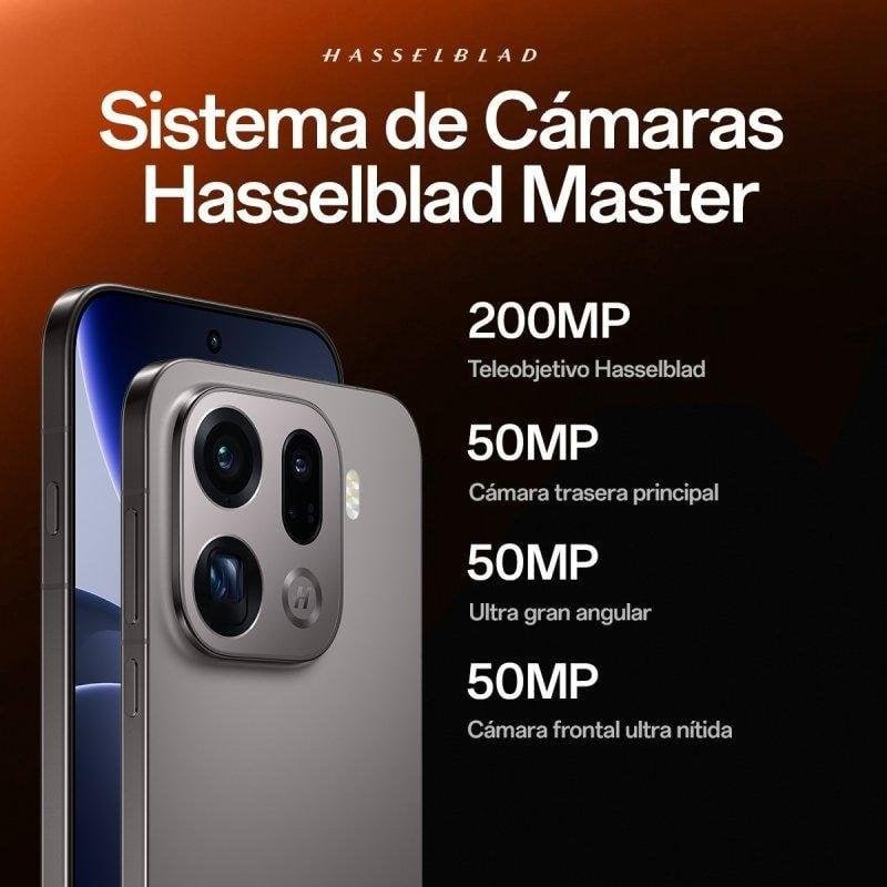 Detalle 2 de OPPO Find X9 Pro 5G 16GB/512GB | Titanio Carbón – autonomía y IA para creadores