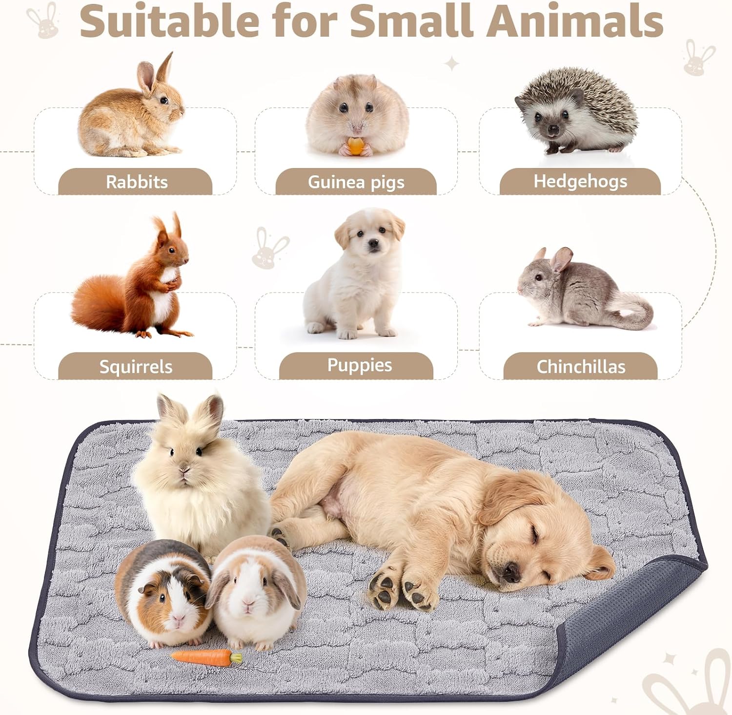 Thumbnail 5 de Pick for Life 4-pack guinea pig fleece cage liners, 60 x 120 cm