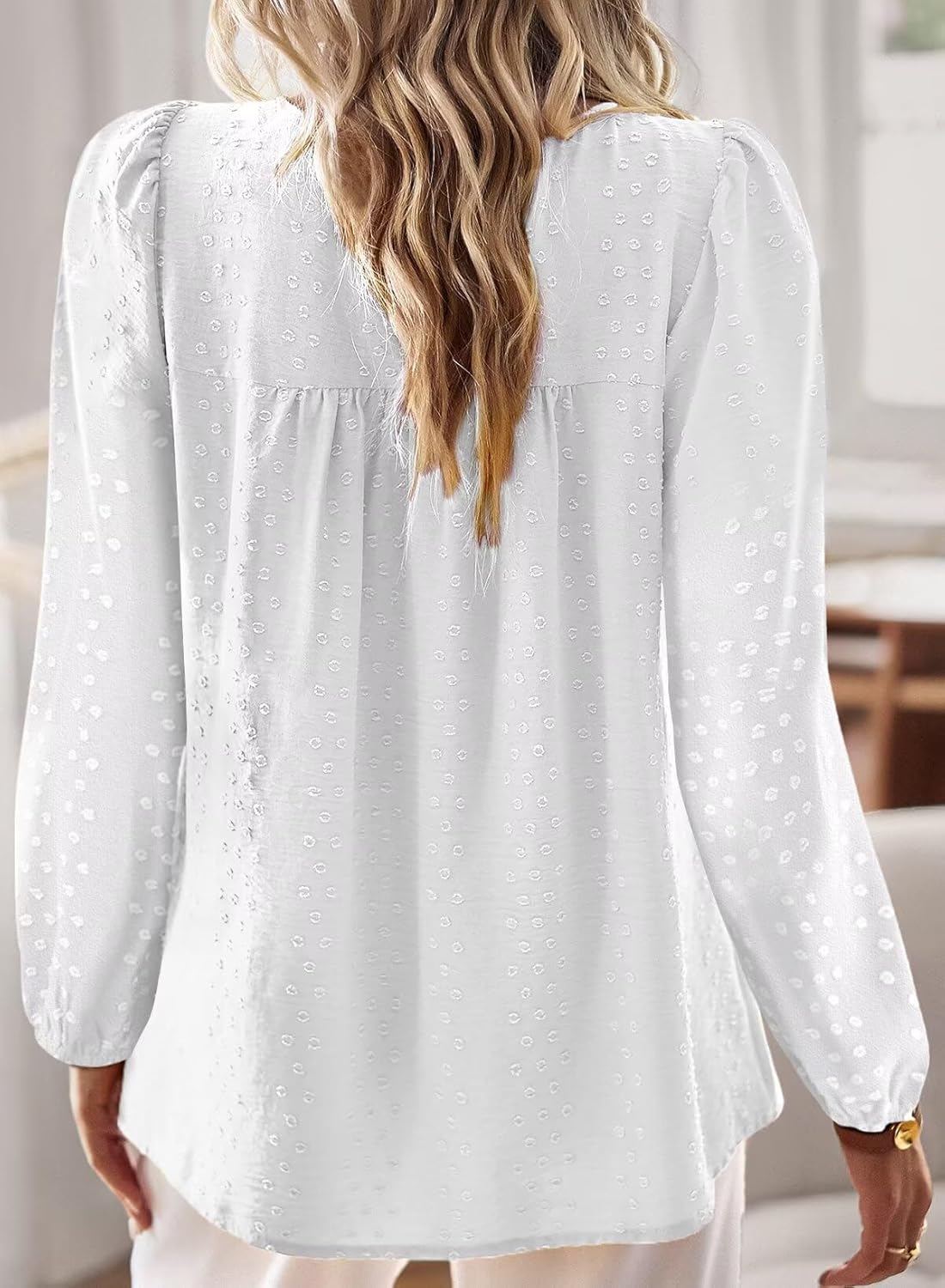 Thumbnail 2 de Falechay Boho Lace Long Sleeve Top for Women – Crochet Crewneck, Flowing Fit