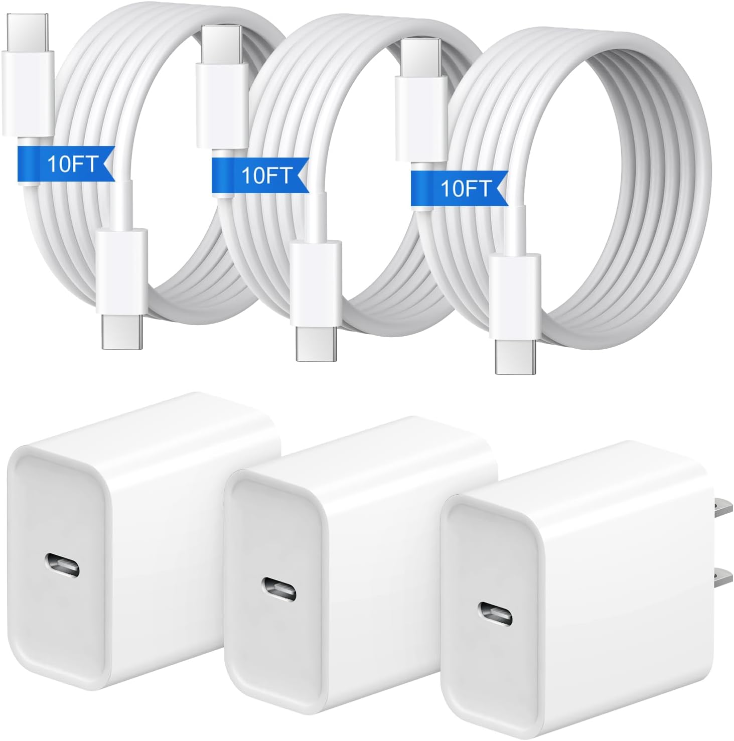 Detalle de iPhone Charger 20W USB‑C 10ft 3+3 Pack