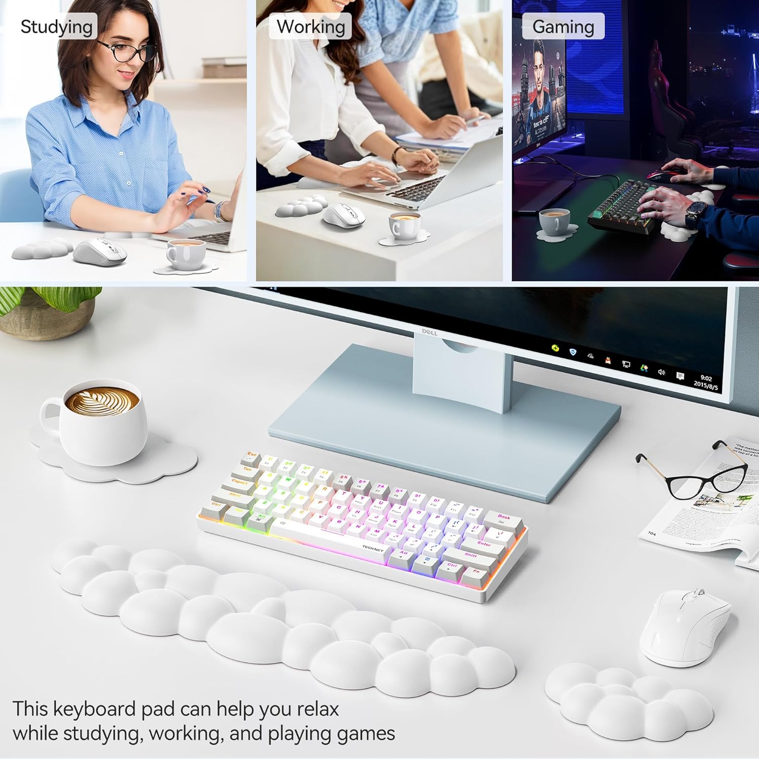 Thumbnail 6 de TECKNET Cloud Wrist Rest Set