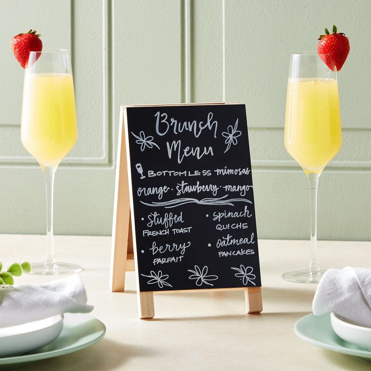 Detalle 2 de Juvale Mini Chalkboard Easel Signs, 2-Pack