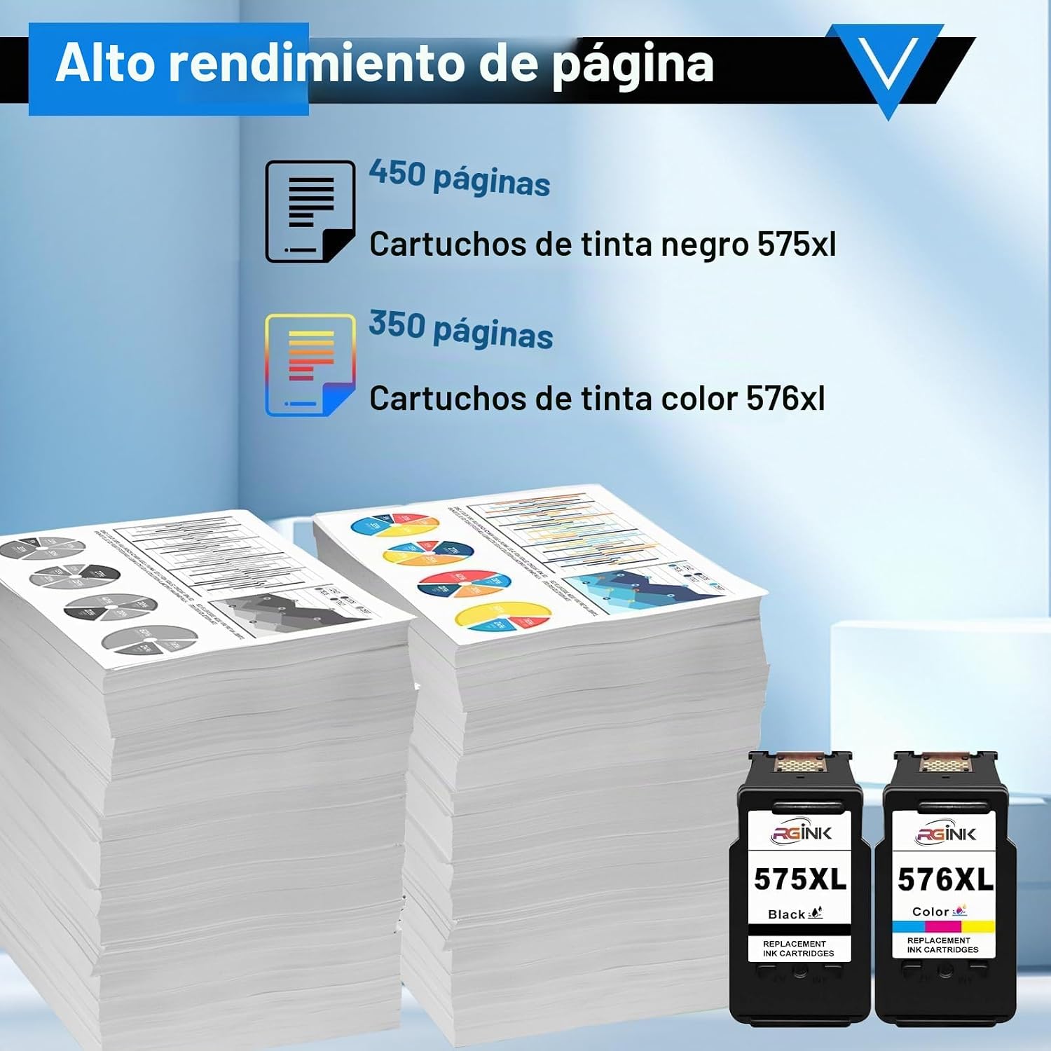 Detalle de Cartuchos de tinta 575XL 576XL PG-575XL CL-576XL para Canon (Multipack) – RGiNK