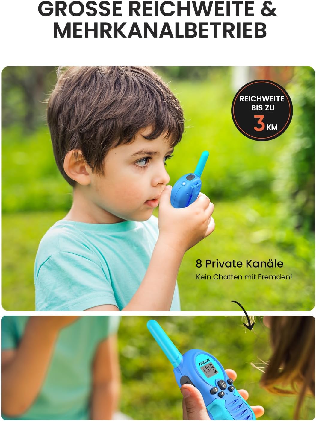 Thumbnail 1 de FOREDOM Walkie Talkies Kinder 2er Set