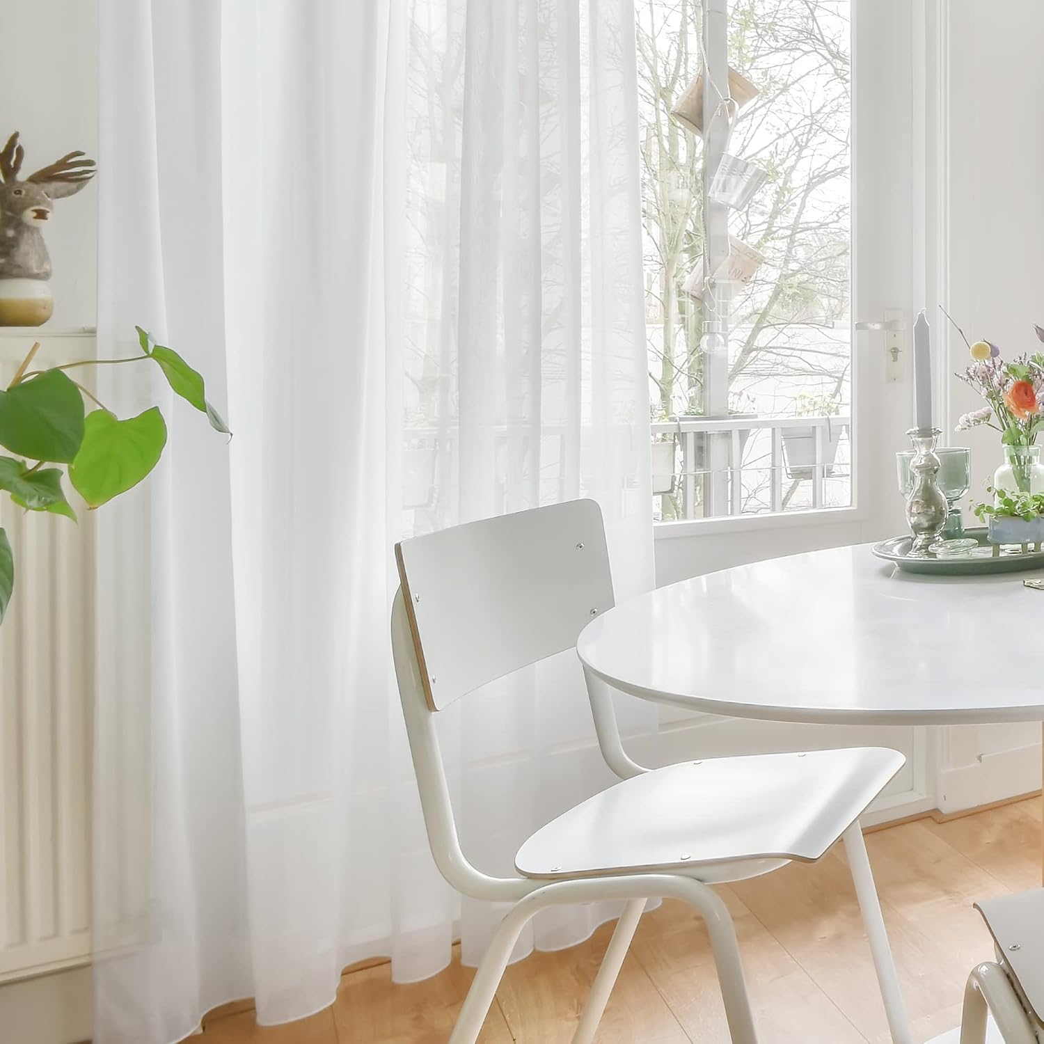 Thumbnail 1 de Deconovo White Voile Curtains 140 x 229 cm 2 Panels