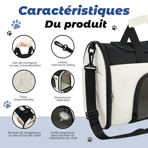 Detalle de Zavothy sac de transport pliable pour chat et chien, respirant, taille S beige