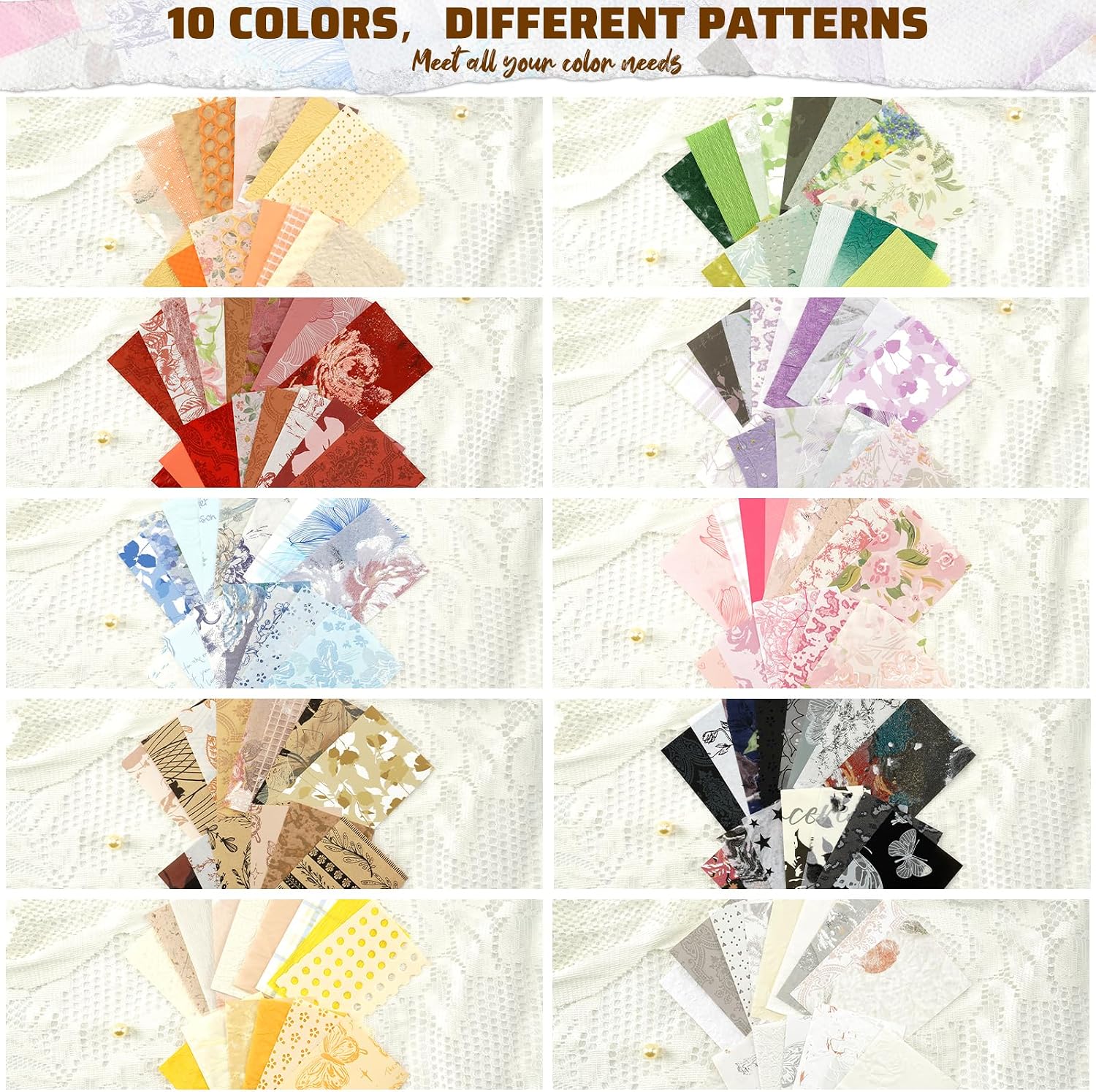 Thumbnail 3 de Floral Scrapbook Paper Set 160 Sheets
