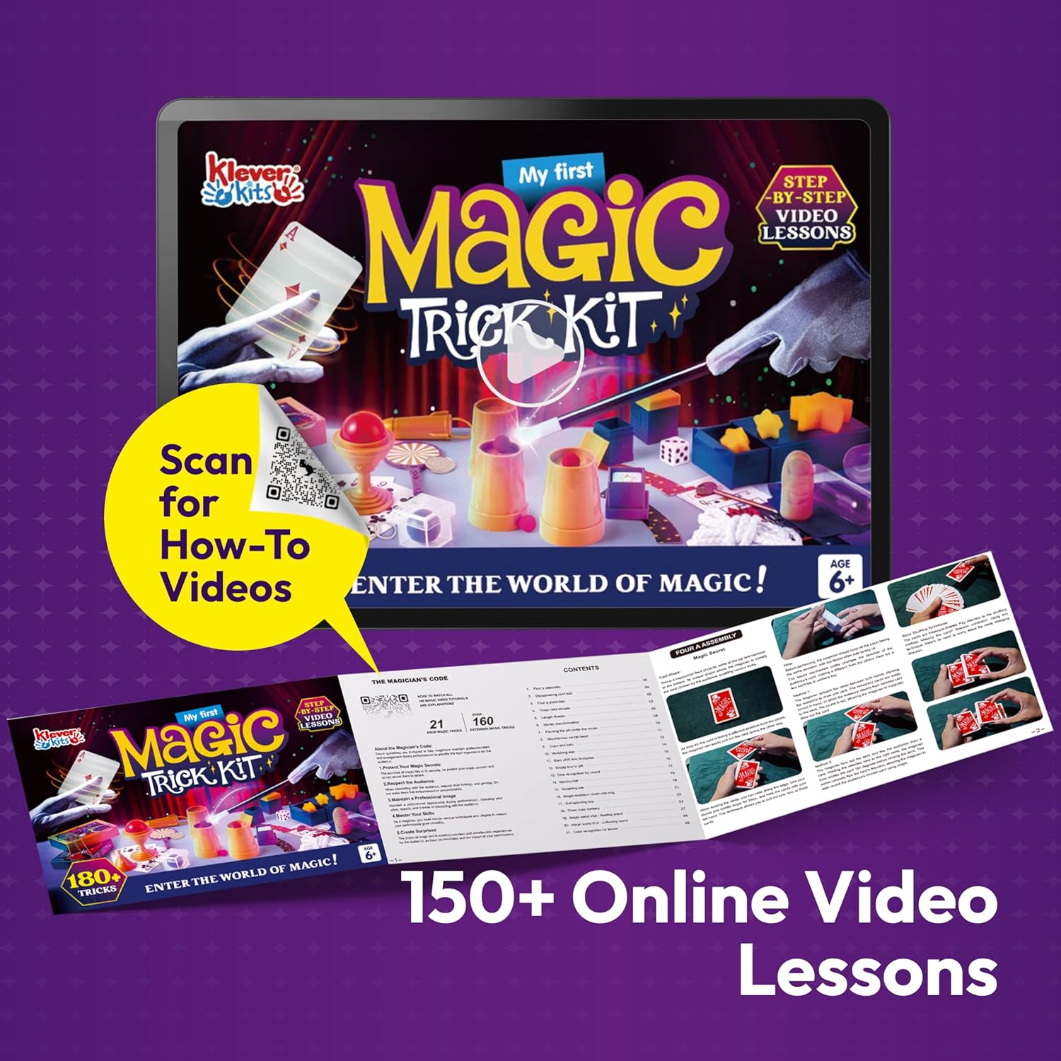 Thumbnail 4 de Klever Kits 180+ Magic Set: My First Magic Tricks Kit with Step-by-Step Video Lessons