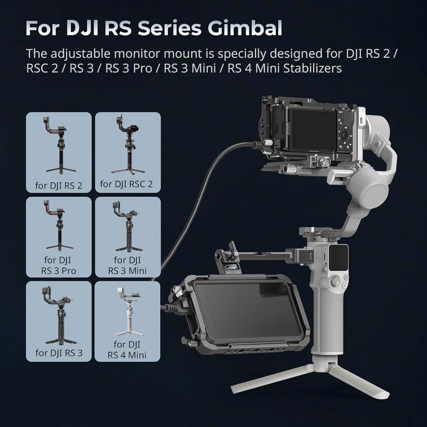 Detalle 2 de SMALLRIG 5337 Support d’écran réglable OTAN