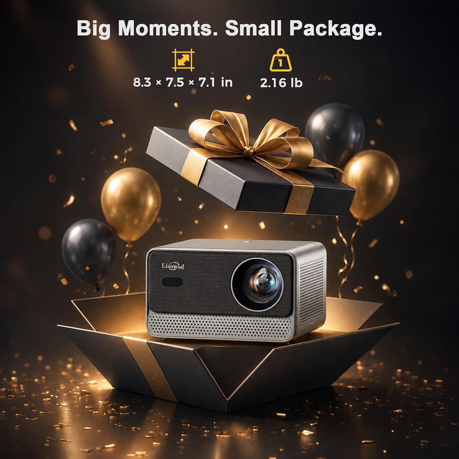Thumbnail 6 de Lisowod L03Pro Smart Projector, Native 1080p, 4K Input, 40W Dolby Audio