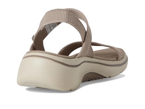 Detalle de Skechers Sandalia Mujer Taupe con Arch Fit y plantilla Goga Mat – Talla 35