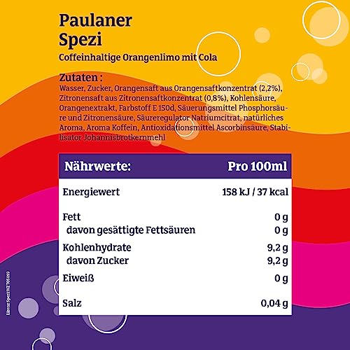 Thumbnail 2 de Paulaner Spezi Erfrischungsgetränk mit Cola & Orange – 24x0,33l, EINWEG